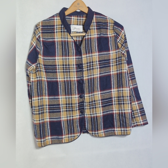 Florentine Petites Canada Sz L Plaid Button-Up Over shirt - Picture 3 of 4